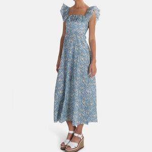 Zimmermann Carnaby Ruffled Floral Print Linen Maxi , Size 1 (6)